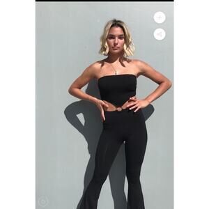 Her Pony The Label Dahlia Black Jumpsuit with Cut Outs